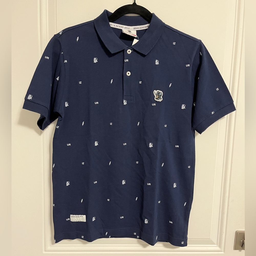 NWT- Ursus x Bape x Izzue Men’s Logo Print Slim Fit Polo Shirt - Size M